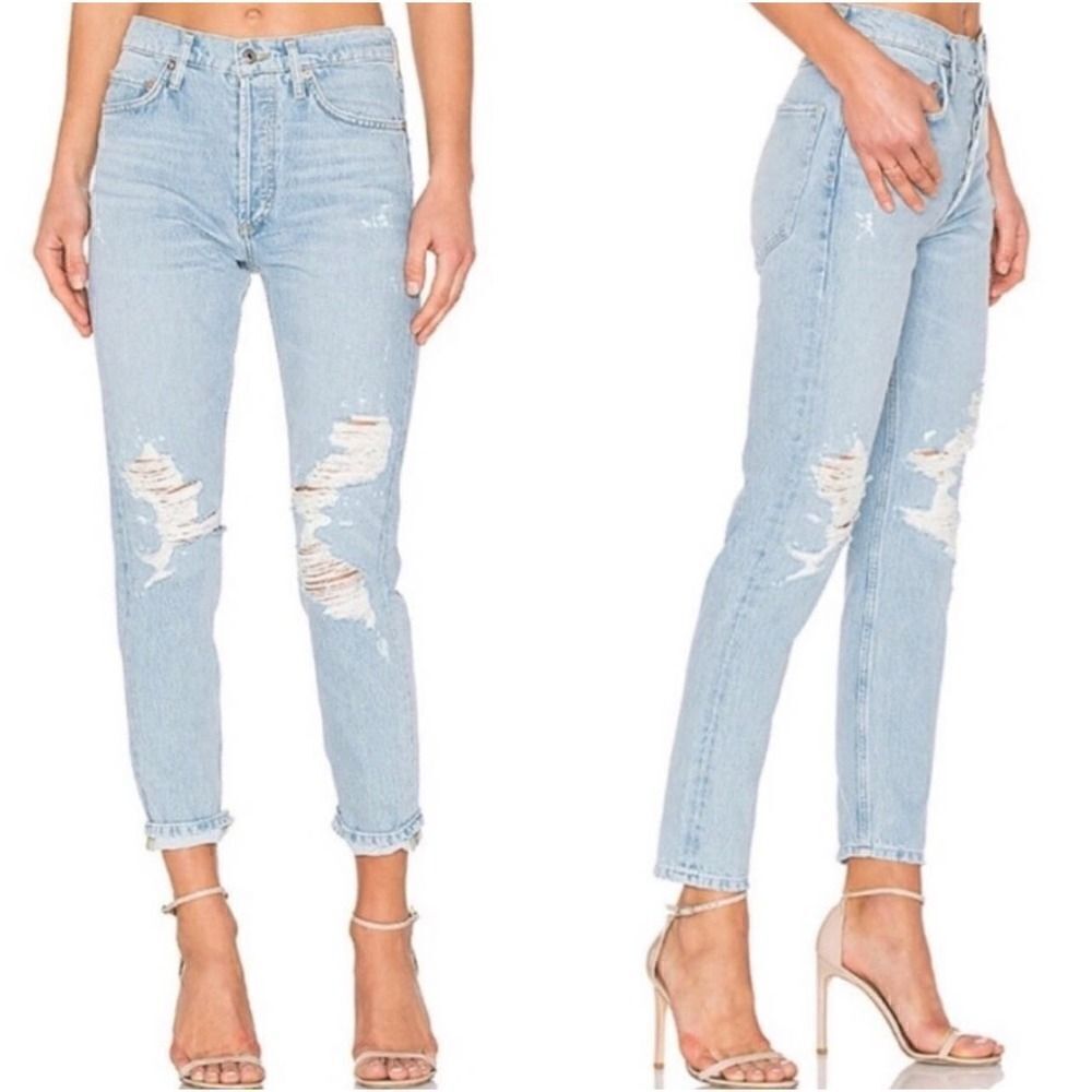 AGOLDE Jamie High Rise Classic Jeans
Distressed Ever More Light Wash Size 26 - Picture 2 of 10